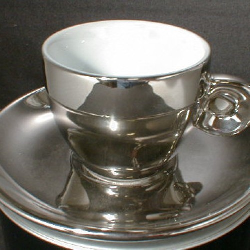 Titanium espresso cup saucer